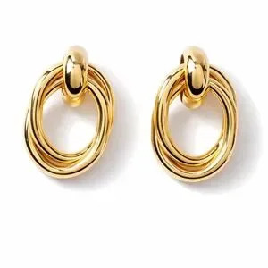 New! 14k Gold Plated Door Knocker Earrings Nwot Gift Minimalist